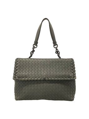 Bottega Veneta Handbag Intrecciato Gray Leather